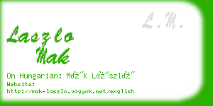 laszlo mak business card